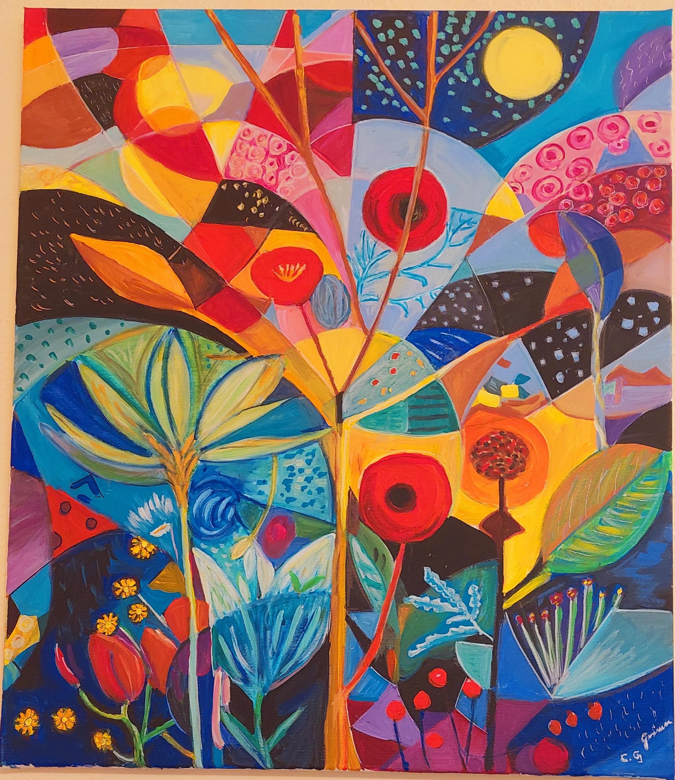 Frühling von Claudia Grimm, Malerei auf Leinwand · 60 × 80 cm